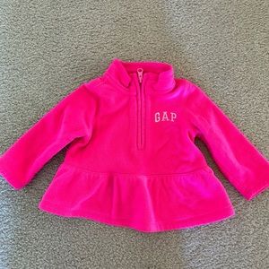 Baby Gap Pink Fleece Half Zip Pullover Sweater size 12-18 months